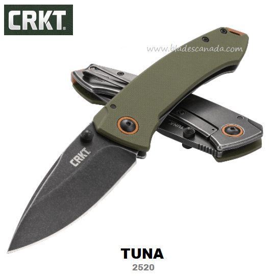 CRKT Tuna Framelock Folding Knife, G10 Black, CRKT2520